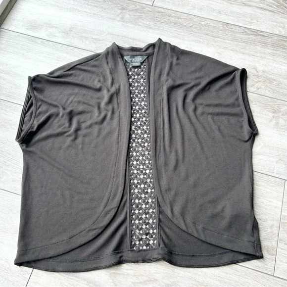 Michel Studio Collection Black Sleeveless Sweater Cardigan - Picture 4 of 10